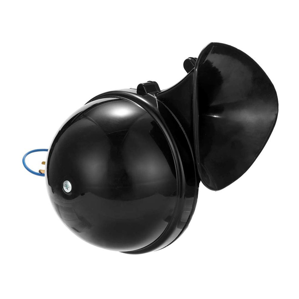 汽车摩托车卡车船用大声300db 12v黑色电动蜗牛喇叭空气喇叭发声