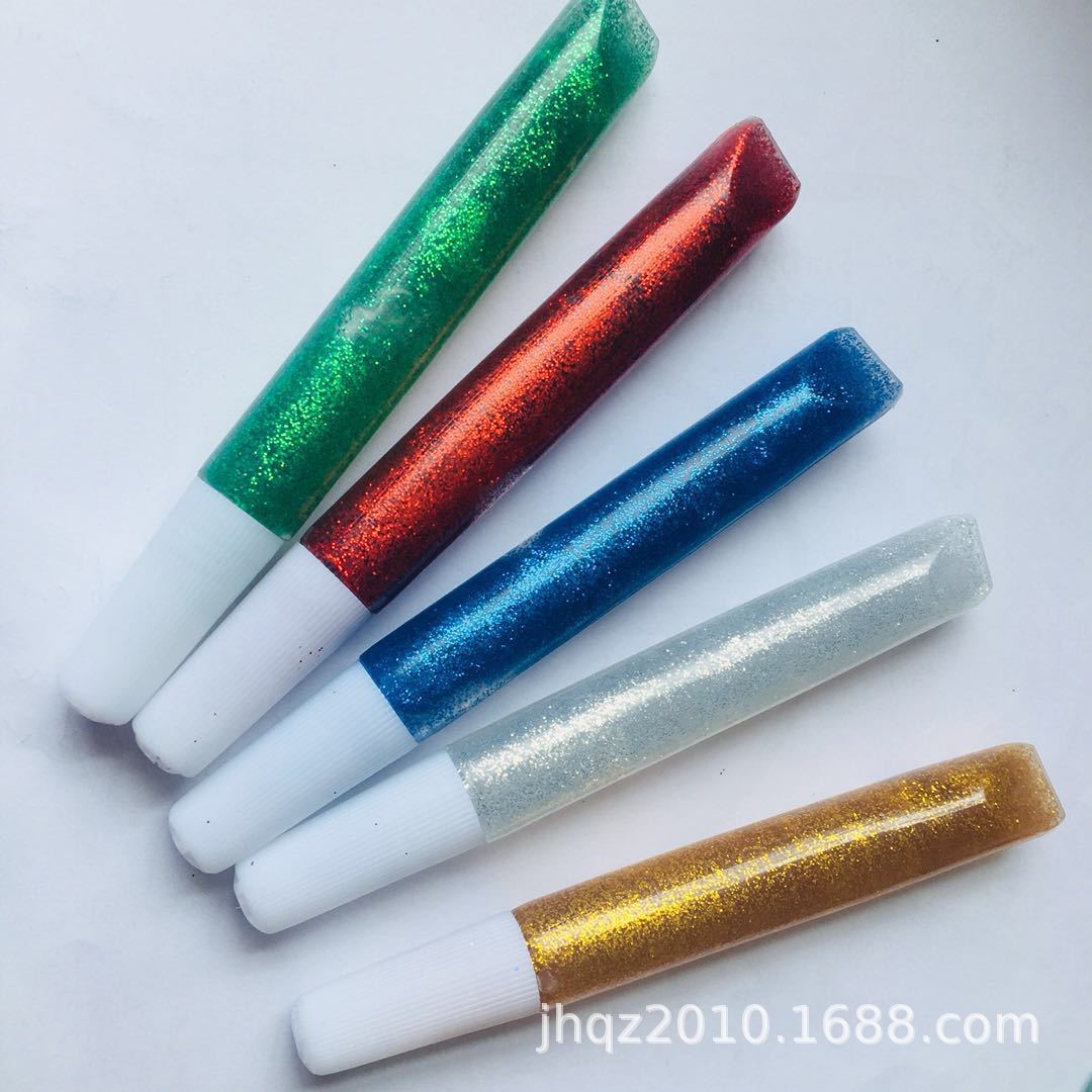 10ml扁尾瓶5色金葱胶吸卡套装 厂家直销diy儿童玩具