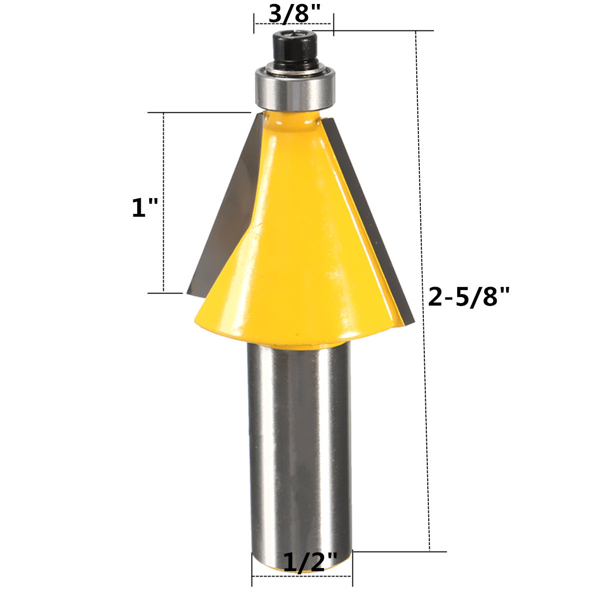 1/2柄1/4柄 高档斜角刀斜边刀斜面刀木工铣刀22.5度雕刻刀黄漆