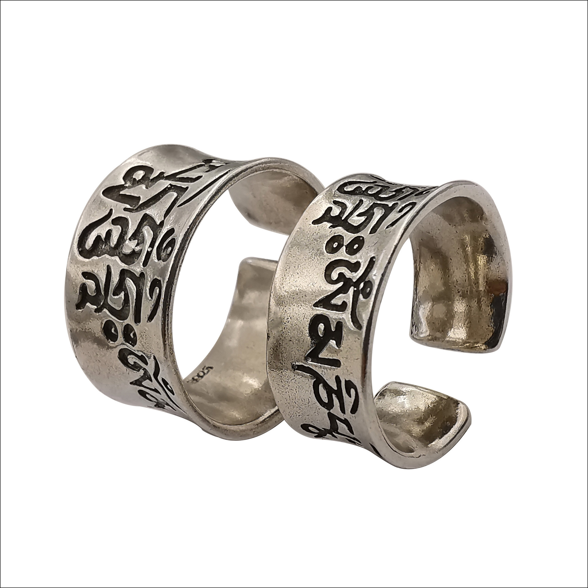 欧美热销亚马逊速卖通wish热卖戒指 男女饰品 梵文六字真言指环