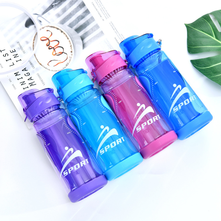 Plastic Water Bottle Two-Color Cups Body Sports Water Cup Outdoor Sealed Car Suction Nozzle Water Cup Gift Cup Wholesale