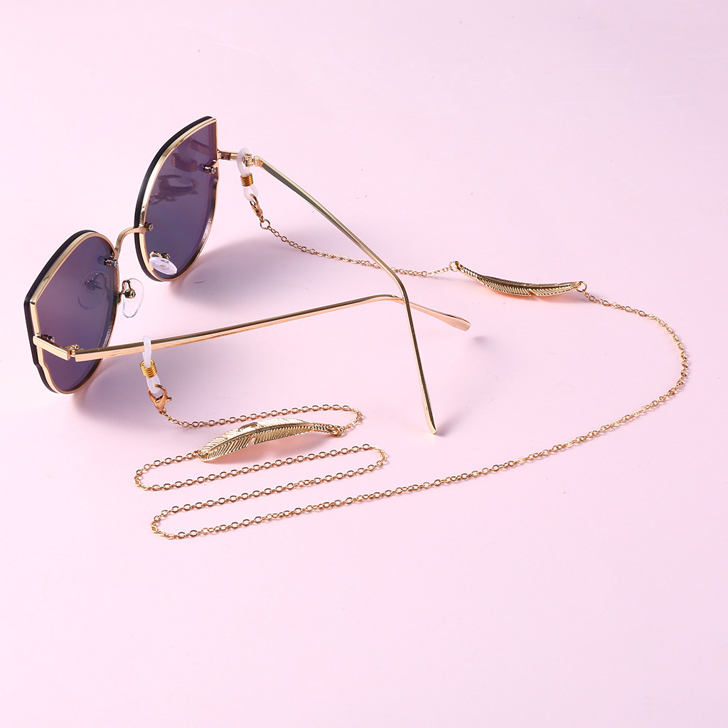 bz1343 金属树叶女士眼镜链口罩绳链 潮流眼镜防滑链