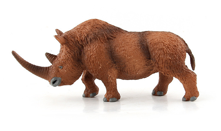 亚马逊热卖仿真动物模型长毛犀牛模型野生儿童早教认知实心摆件玩