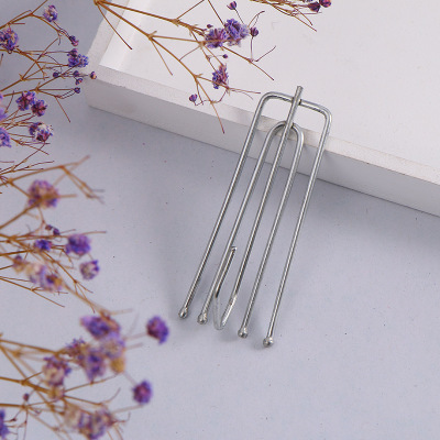 厂家104特a电镀不锈钢色布叉 金属四爪钩五金窗帘配件挂钩批发