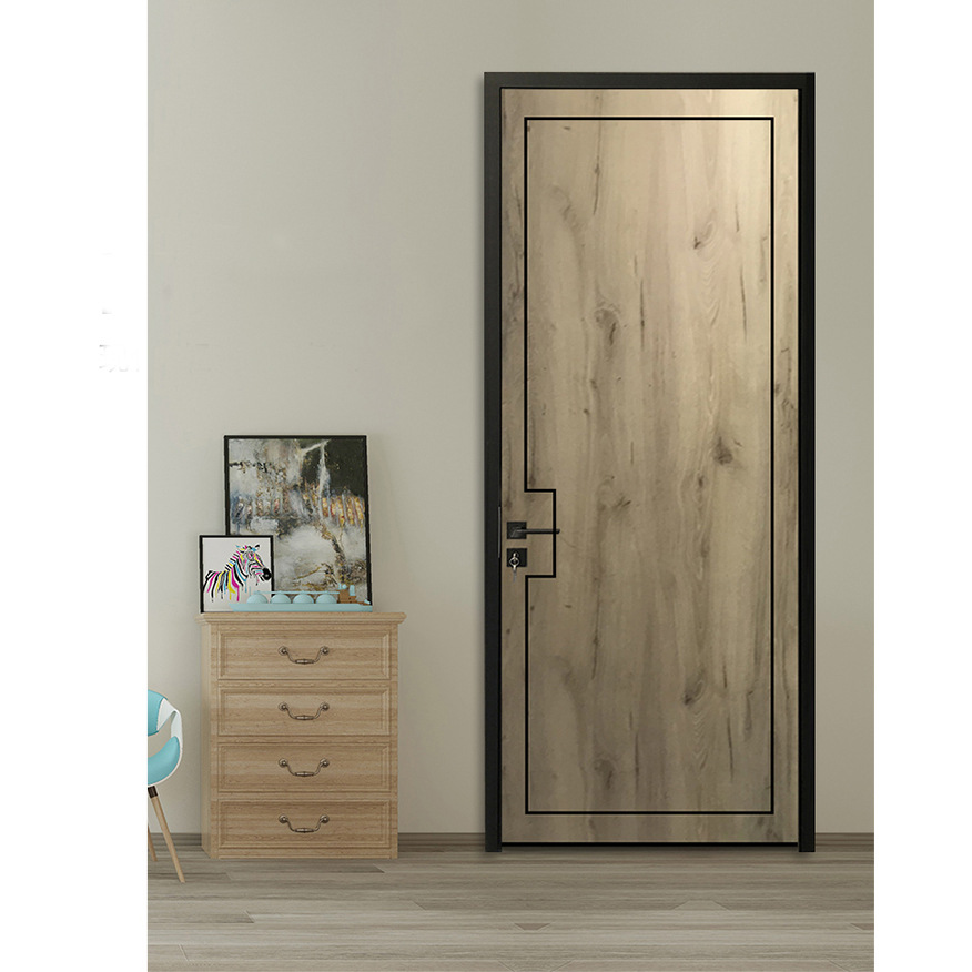 现代简约铝木门铝蜂窝纸铝包边定制学校教室写字楼宿舍木门工程