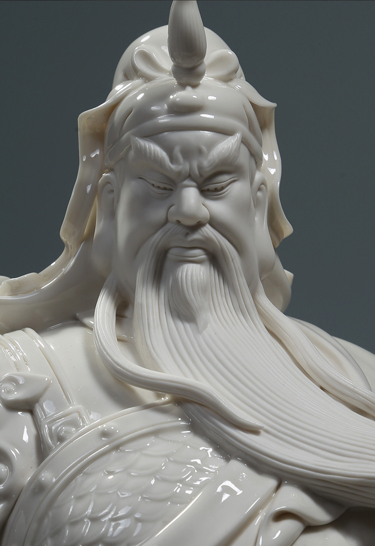 【上美】陶瓷 关公像 供奉武财神关羽佛像摆件家用陶瓷关二爷神像