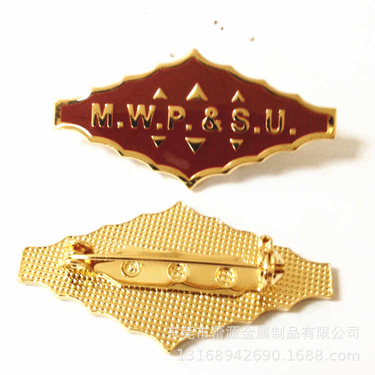 锌合金压铸立体胸章 电镀黑镍徽章定做 学生胸针襟章设计制作