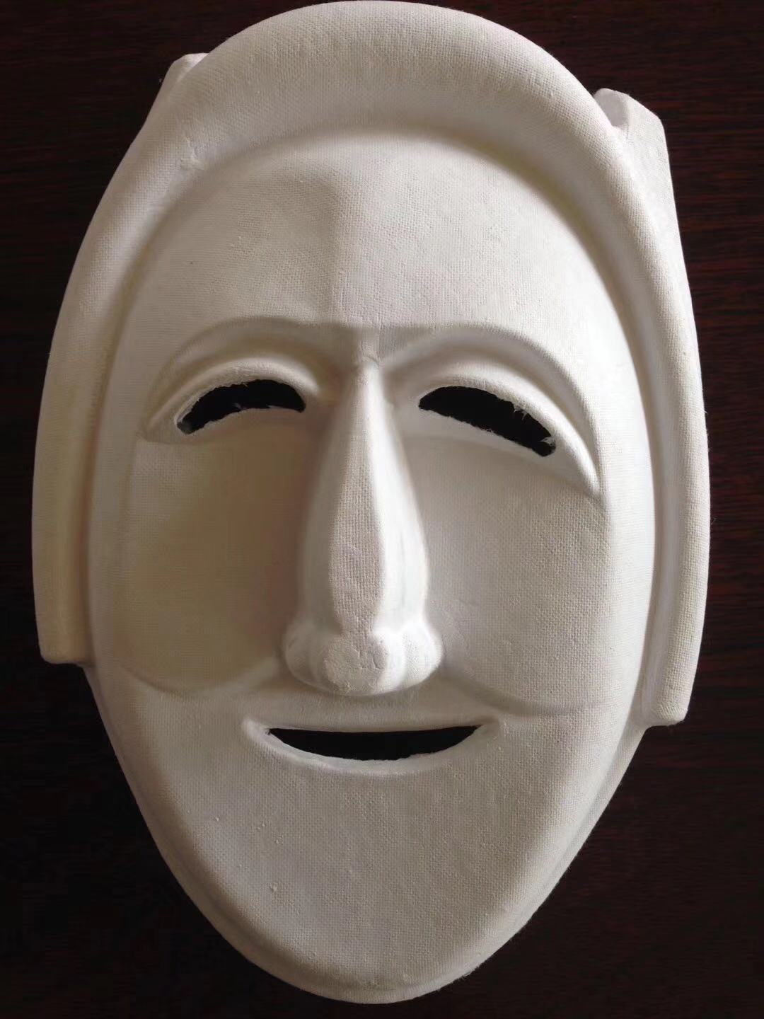 儿童diy手绘涂鸦纸浆面具 万圣节化妆舞会白坯面具 小和尚面具