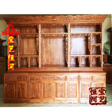 藏式佛龛 ZF009密宗佛堂 木雕八吉祥护法座 供桌三层佛台家用佛柜