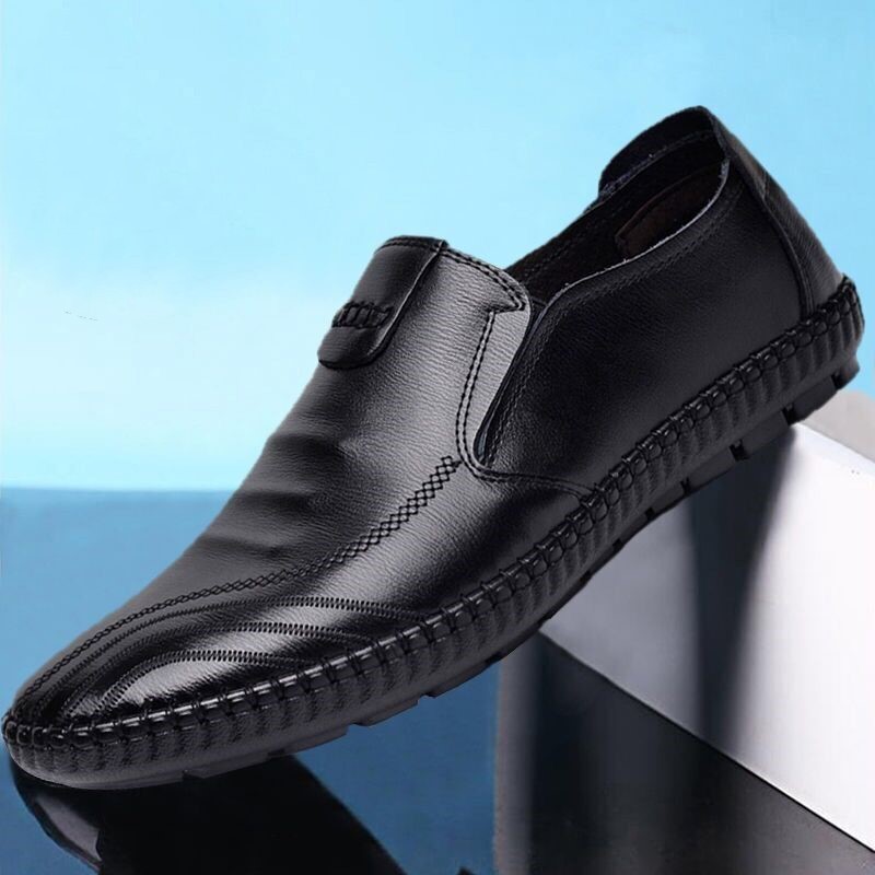 Men's Business Casual Leather Shoes Four Seasons Fashion Peas Shoes Soft Bottom Slip-on Pumps Driving Driver's Shoes Men's Shoes