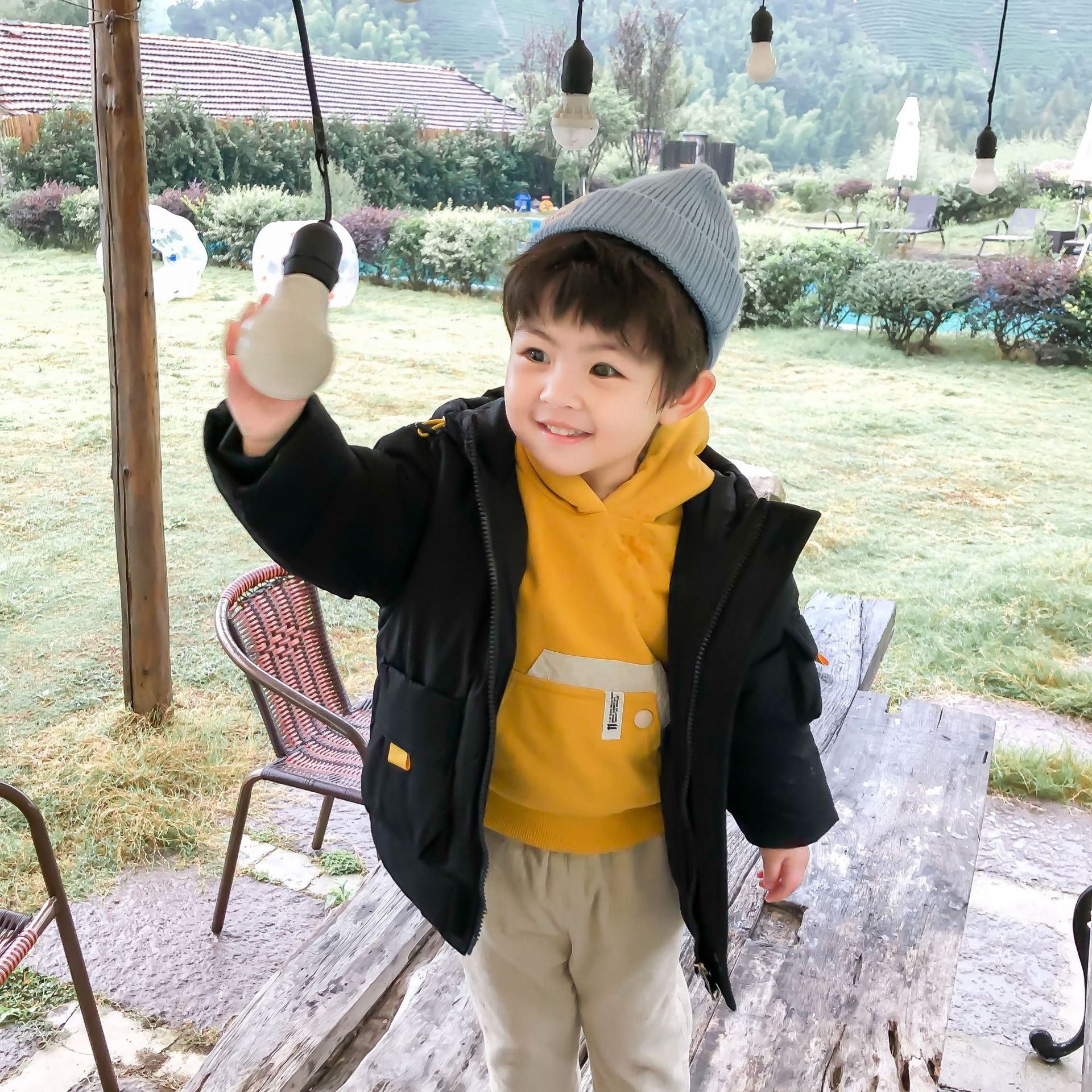 萌芽宝宝冬季韩版羽绒服 女童中长款白鸭绒外套 品牌童装尾货走份