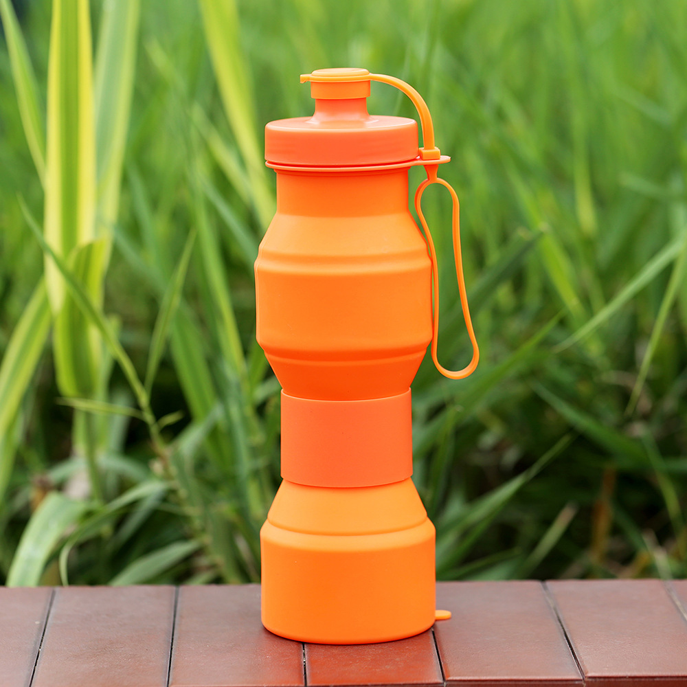 便携式户外运动水壶硅胶折叠水瓶环保新款多功能伸缩水杯支持定制