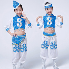 新款小荷风采马蹄哒哒儿童蒙古族民族男女童演出服儿童亮片表演服