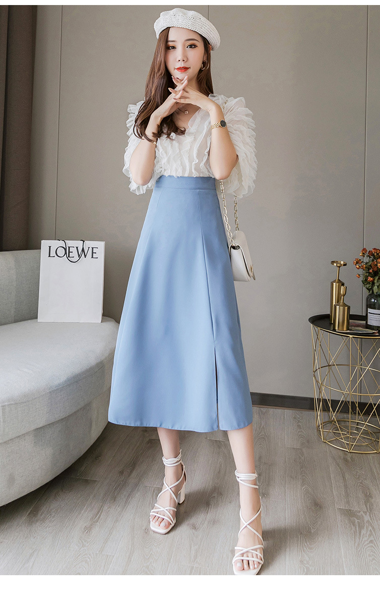 实拍2020新款中长款半身裙女春高腰显瘦裙ins大摆裙a字裙伞裙子夏