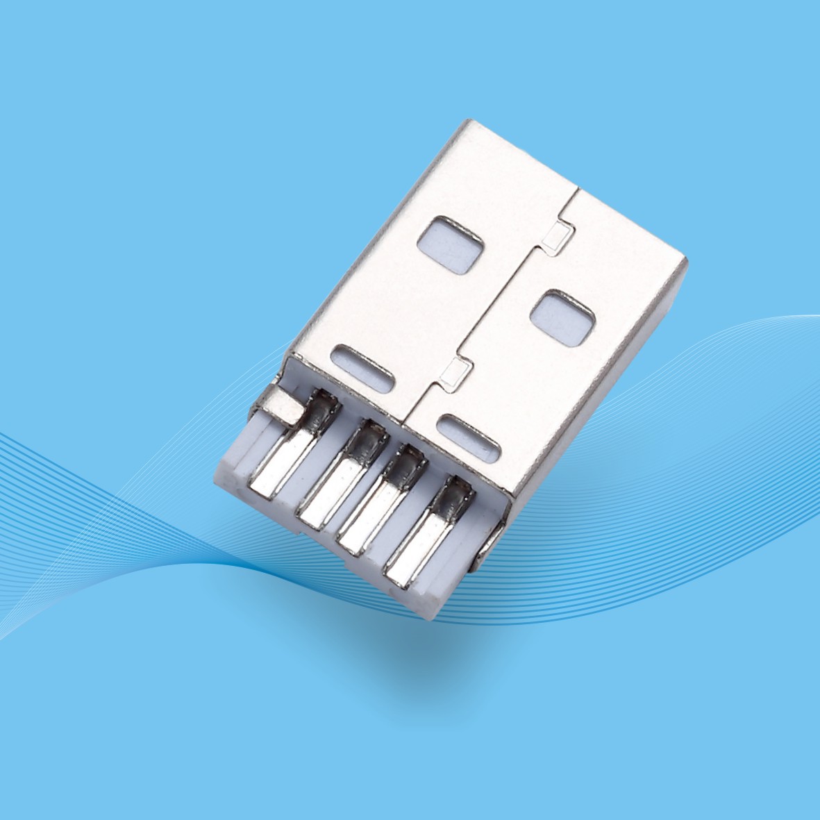 厂家直销 usb a公 焊线式-8 白色 usb 2.0 a公短体插头