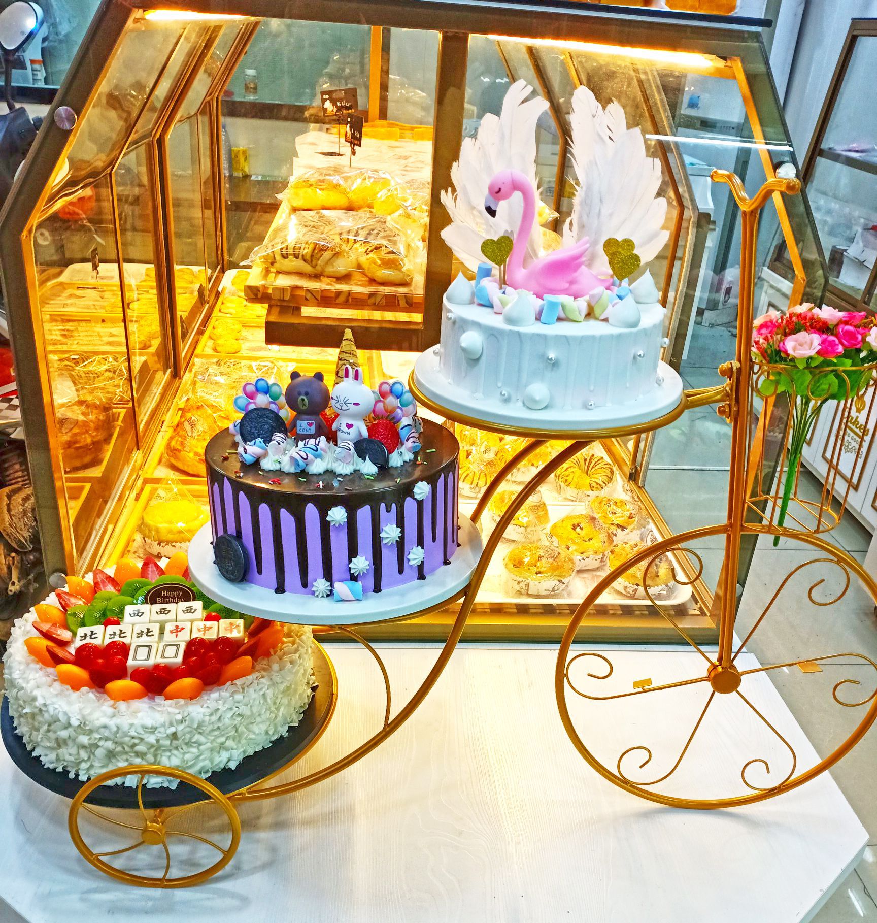 铁艺欧式创意甜品架 自行车蛋糕架 婚庆婚礼生日多层蛋糕架