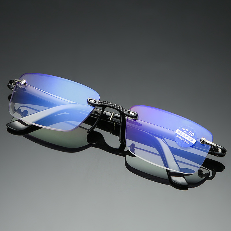 2019新款简约时尚防蓝光无框tr老花镜超轻镀膜老花眼镜厂家批发