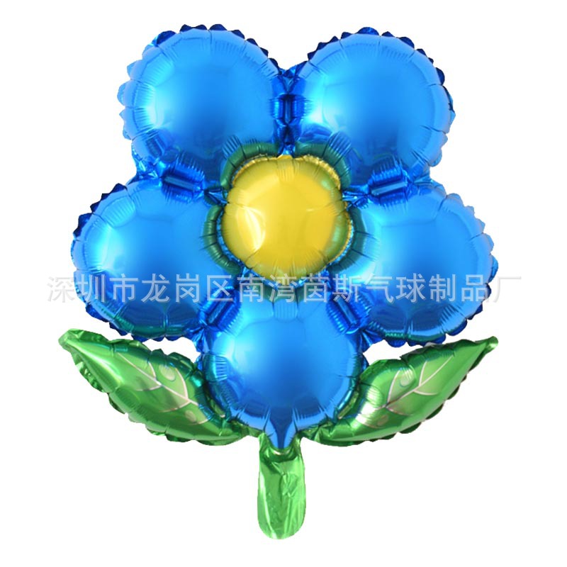 New Green Leaf Five Petal Flower Flower Balloon Birthday Party Decoration Festival Arrangement Aluminum Film Balloon Aluminum Foil Balloon