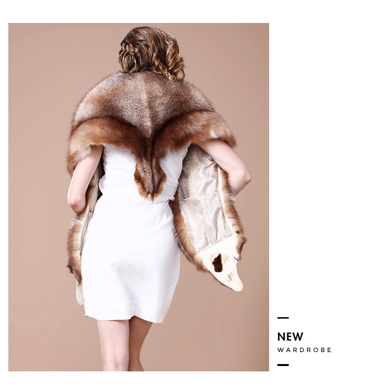 狐狸毛披肩2019海宁新款进口银狐皮草披肩新娘结婚整狐裘皮短外套