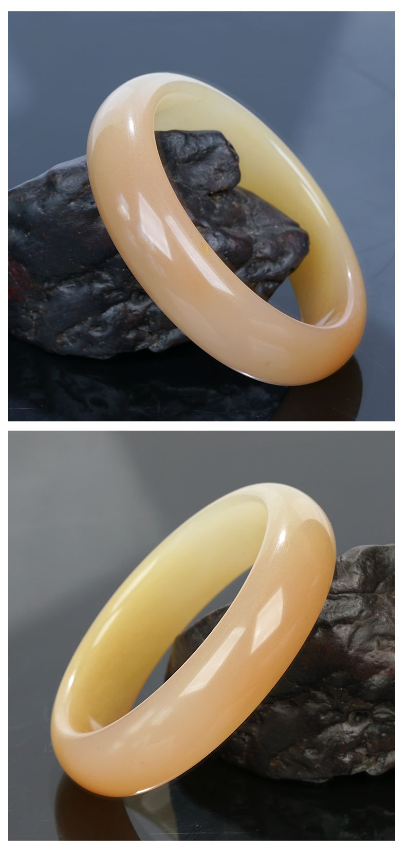 新疆天然玉石戈壁精品手镯正品新款精品乌尔禾金丝玉红手镯 2