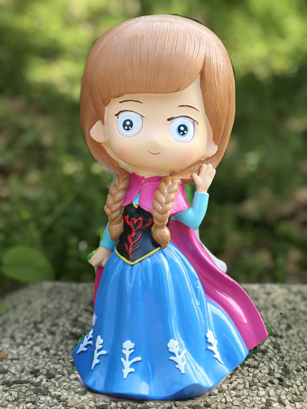 防摔仿石膏涂色娃娃冰雪奇缘艾莎安娜公主搪胶彩绘存钱罐涂鸦