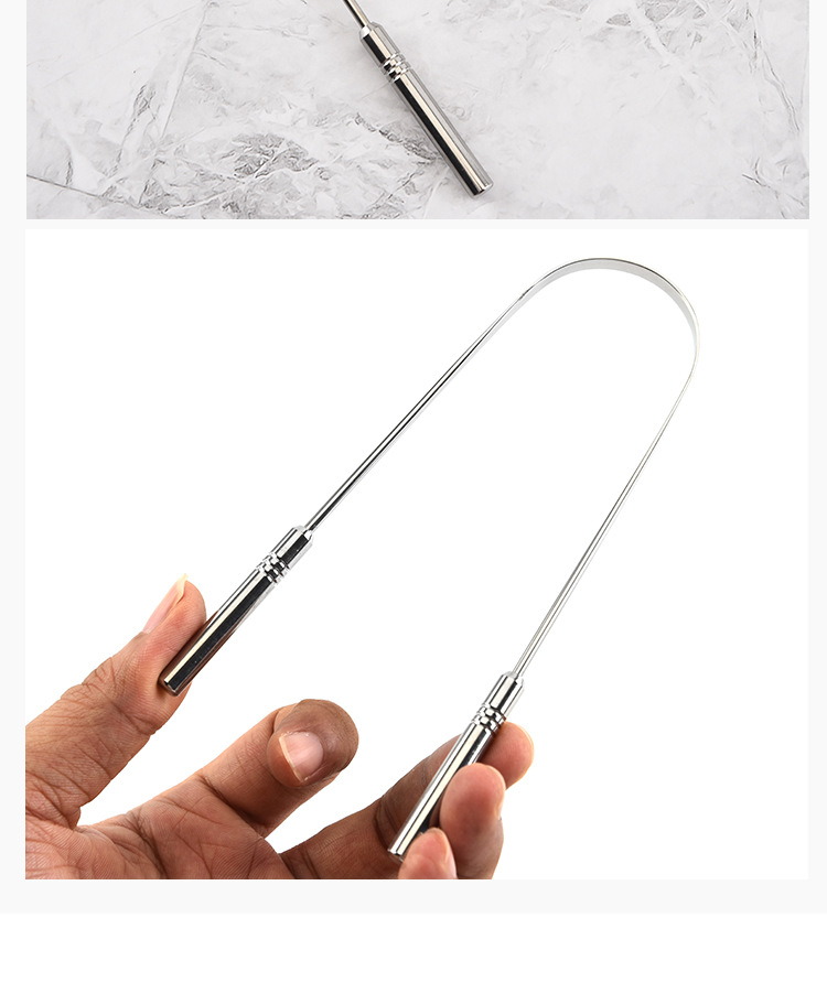 不锈钢304舌苔清洁器 成人去口臭舌苔刷 刮舌头板刮舌器