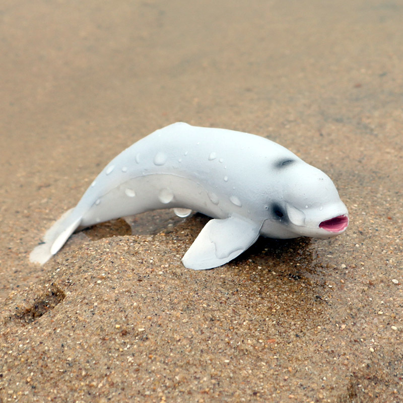 跨境实心仿真海洋动物模型迷你小白鲸 海底生物鲸鱼摆件儿童玩具