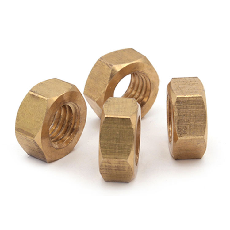 m4-m30铜螺母 黄铜六角螺母 h59材质铜制六方螺帽 公制标准牙距