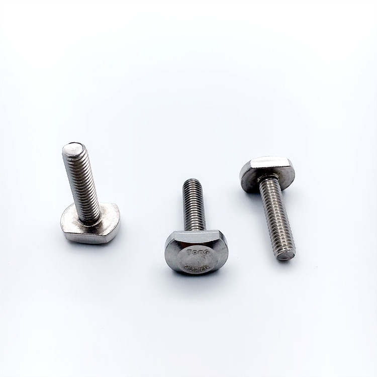 专业批发304不锈钢t型槽用螺栓gb37卡槽螺丝压板螺丝m5m6m8m10m12
