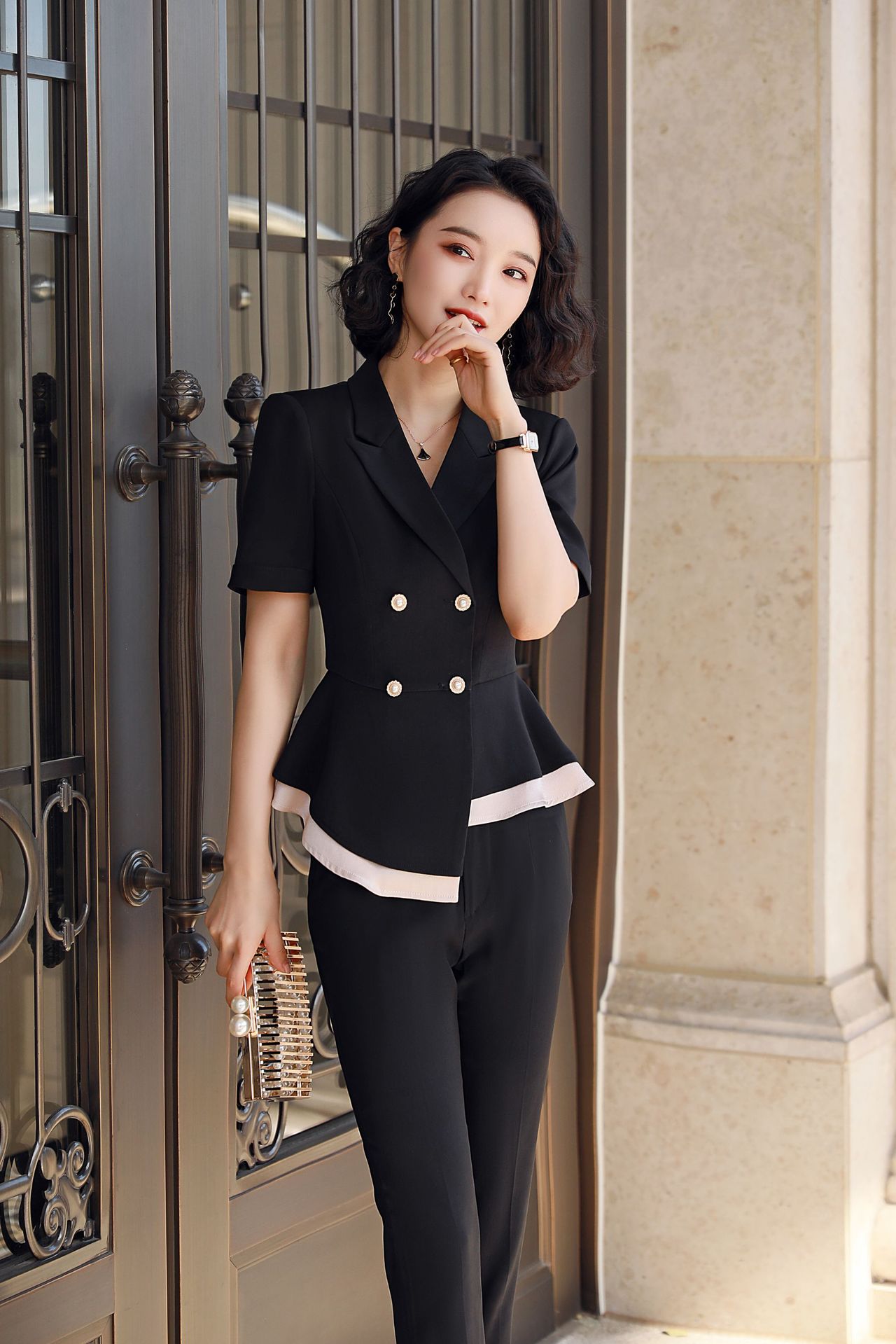 空姐制服职业套装女春夏季美容院工作服酒店前台工装2020新品