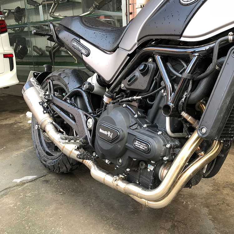 适用于贝纳利幼狮500摩托车排气管幼狮500不锈钢钛合金前段排气管