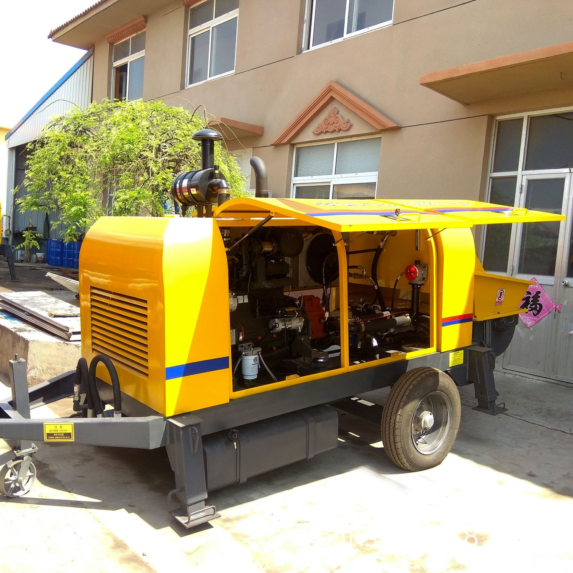 地泵 拖泵 电动柴油混凝土托泵 柴油地泵道依茨 82千瓦柴油泵