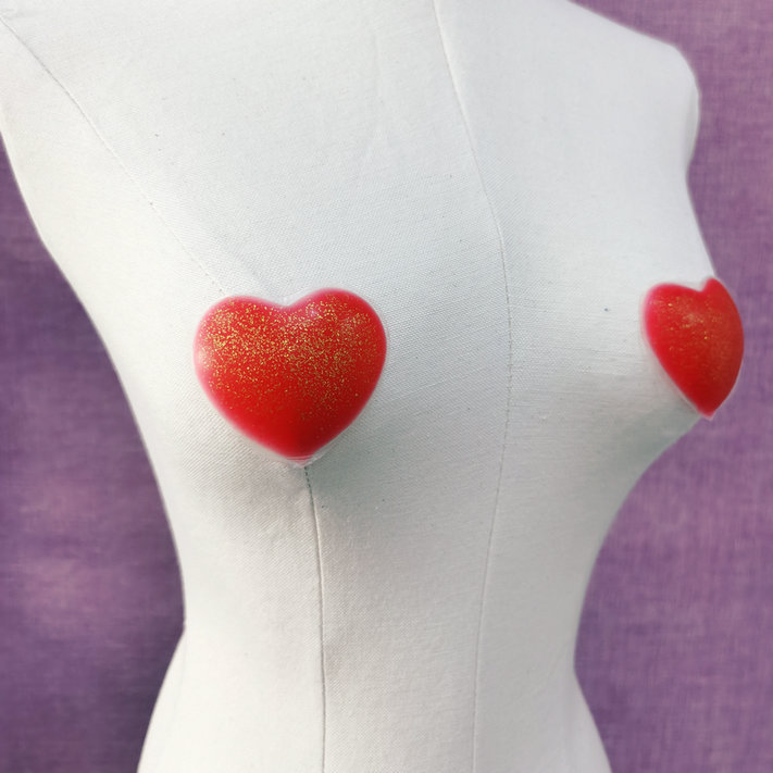 现货 无痕乳贴 葱粉心形性感胸贴 外贸硅胶胸贴女