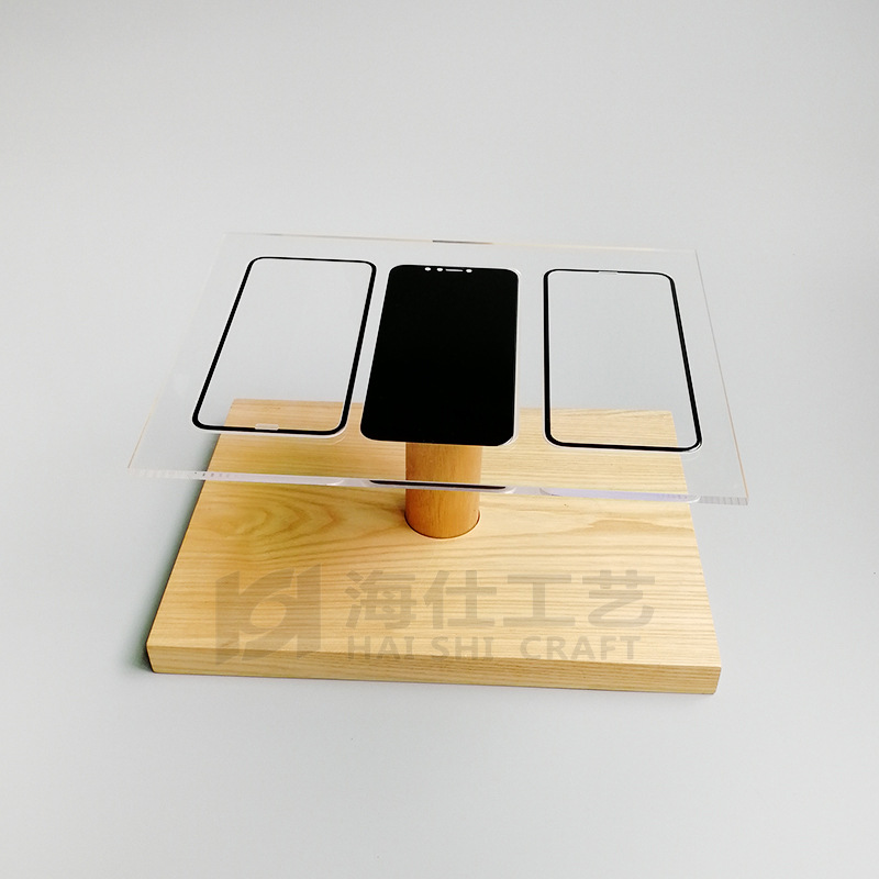手机防窥钢化玻璃贴膜展示架 亚克力全屏曲面玻璃膜展示台定做