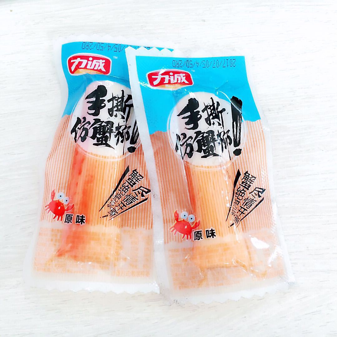 力诚手撕蟹柳即食海鲜零食小包装休闲零食蟹肉棒一包5斤