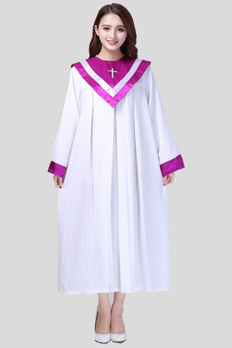 教会诗班圣袍基督教唱诗班服装基督耶稣教圣衣圣服教堂班服圣诗服