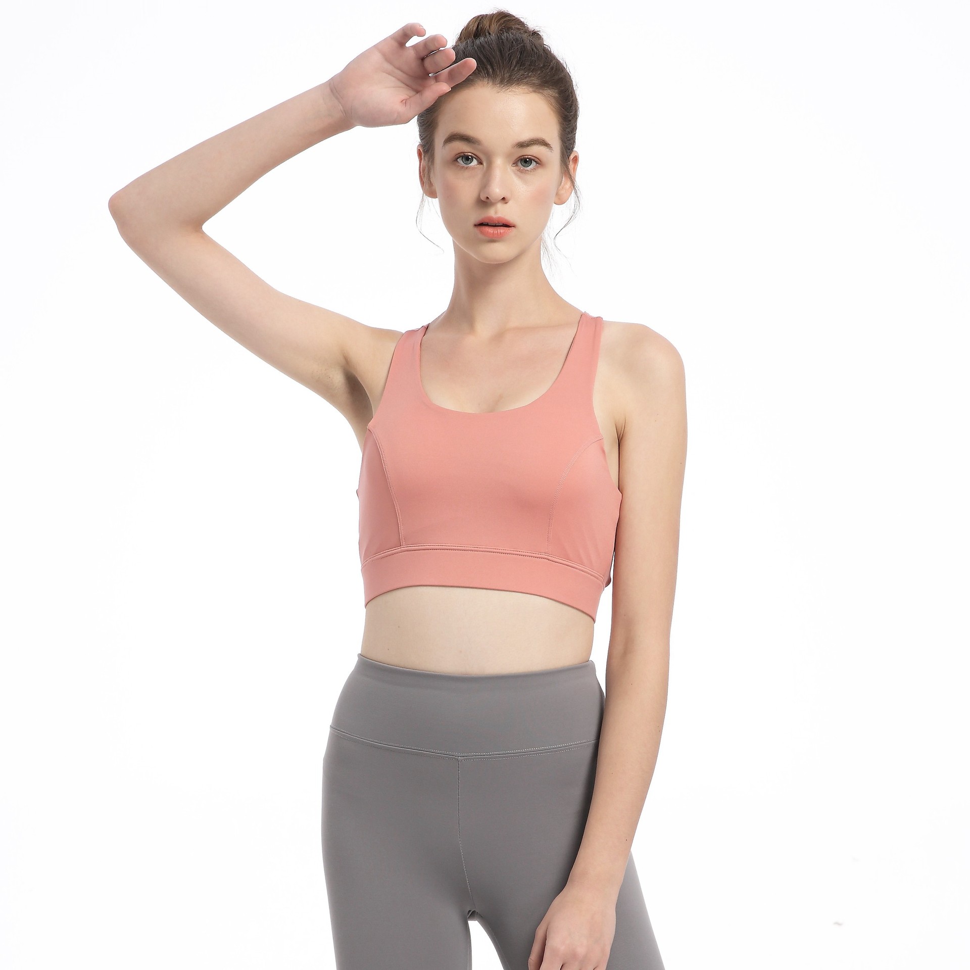 欧美运动文胸大码防震跑步内衣聚拢后背交叉美背运动文胸健身瑜伽