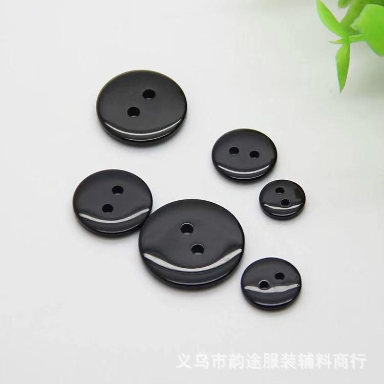 Shirt Button Resin Bread round Button Elastic Cord with Buttonholes Adjustable Buckle Two-Eye Bread Hand Sewing Button