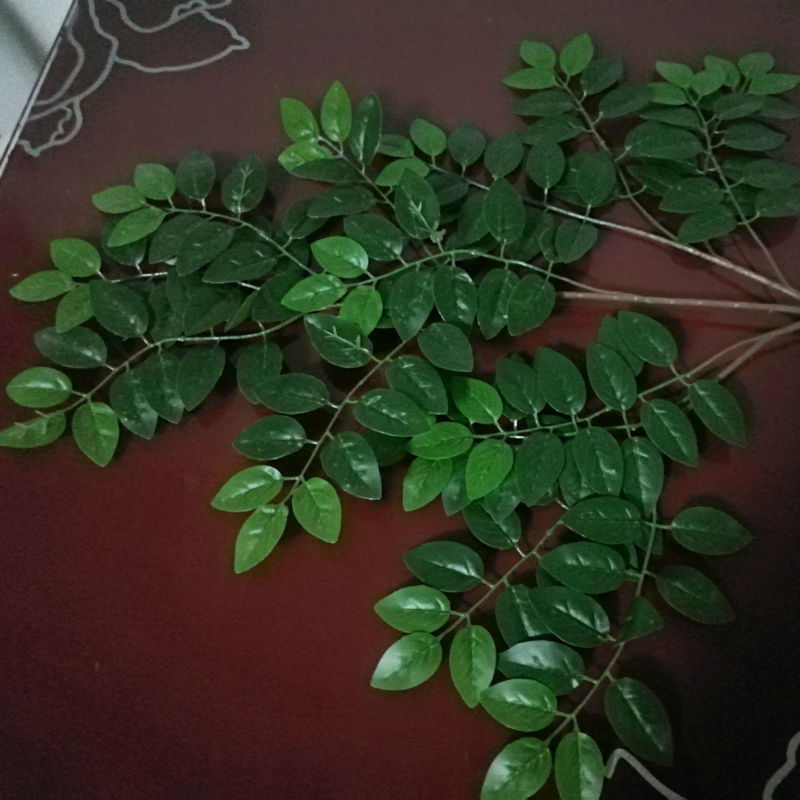 仿真榆树叶手感榆树支绿色植物叶子朴树假树枝乔木工程装饰造型