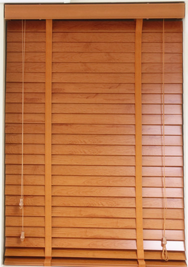 椴木桐木百叶帘 栗色原木色樱桃红百叶窗帘 遮阳隔热实木帘