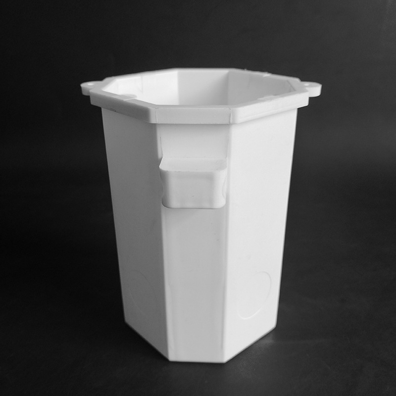 pvc86型110八角盒穿筋盒暗装预埋11cm灯头盒接线盒 带耳 带定位孔