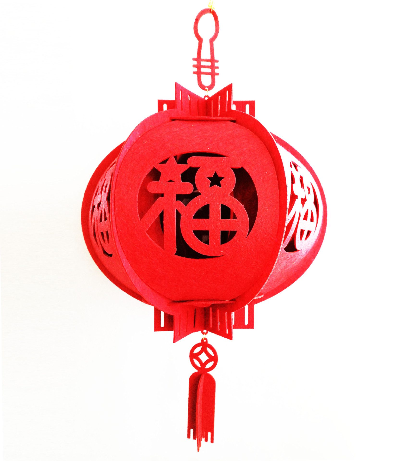 商场新家幼儿园春节新年装饰灯笼元宵 喜庆毛毡福字灯笼挂件宫灯