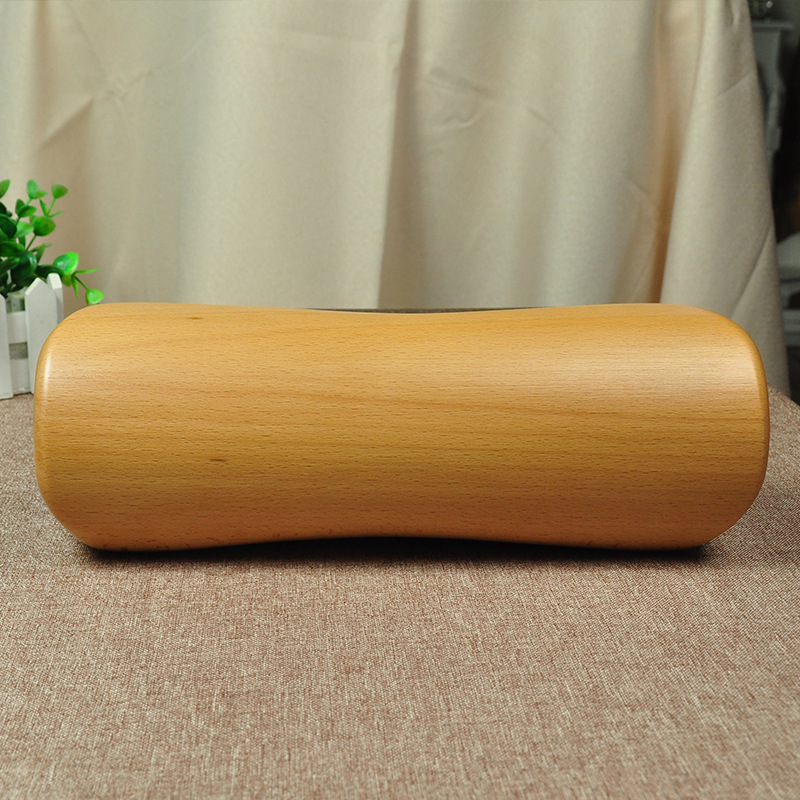 2019新款定制木质颈椎枕 实木硬枕头 榉木半圆木枕头