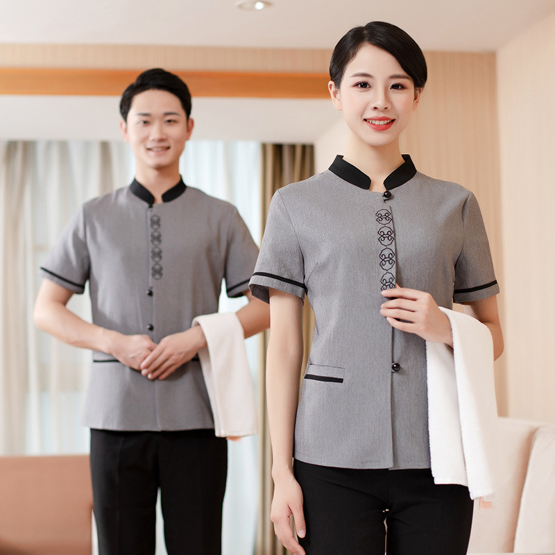 保洁工作服短袖宾馆客房酒店物业家政清洁员阿姨保洁服pa夏装定制