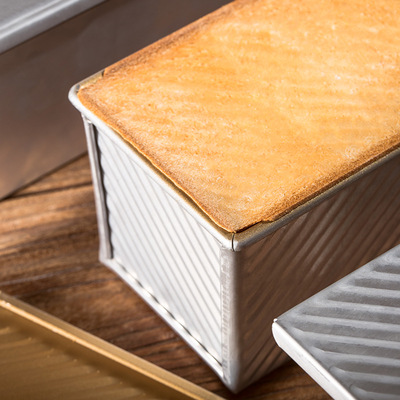 适用于三能吐司盒模具 烤箱用面包金色黑色土司盒波纹不粘450g 烘