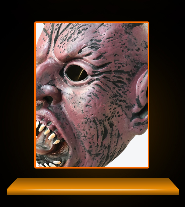 高档乳胶逼真撒旦魔王愚人万圣节舞会演出道具恐怖鬼面具狂欢节