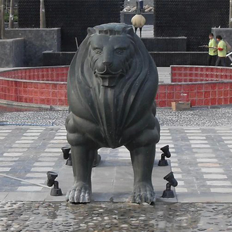 双头狮子来图定制售楼处商业街公园双头狮铸铜雕塑景观雕塑装饰