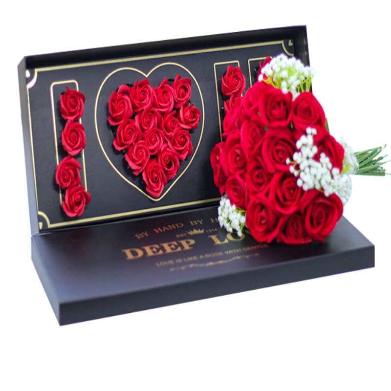 礼盒玫瑰花鲜花礼盒包装盒鲜花束盒子iloveyou长方形花盒