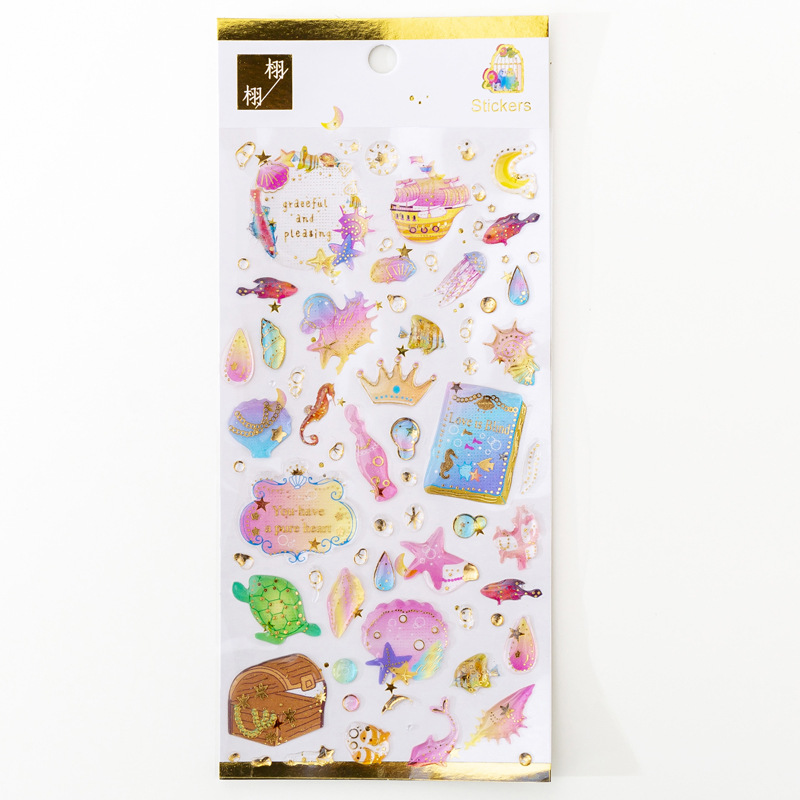 Factory Direct Sales Dream Starry Sky Crystal Glue Stickers Gilding Three-Dimensional Environmental Protection Mobile Phone Stickers Stickers for Journals