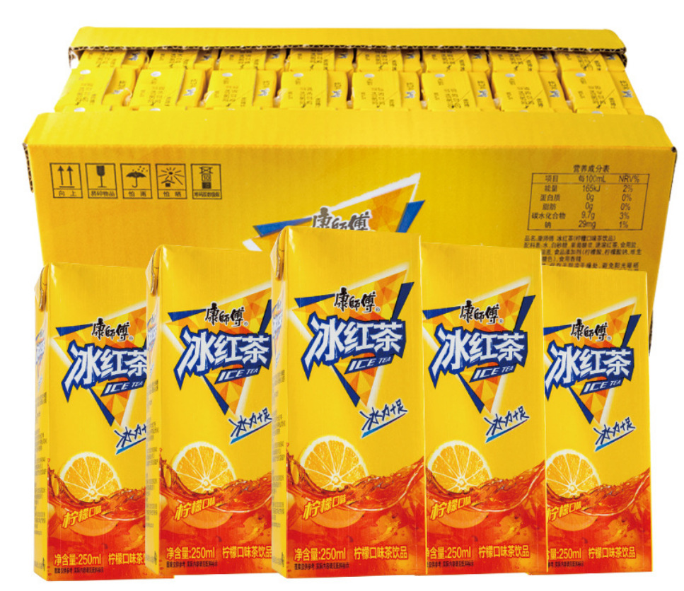康师傅冰红茶纸盒250ml24盒整箱柠檬茶饮料康师傅冰红茶